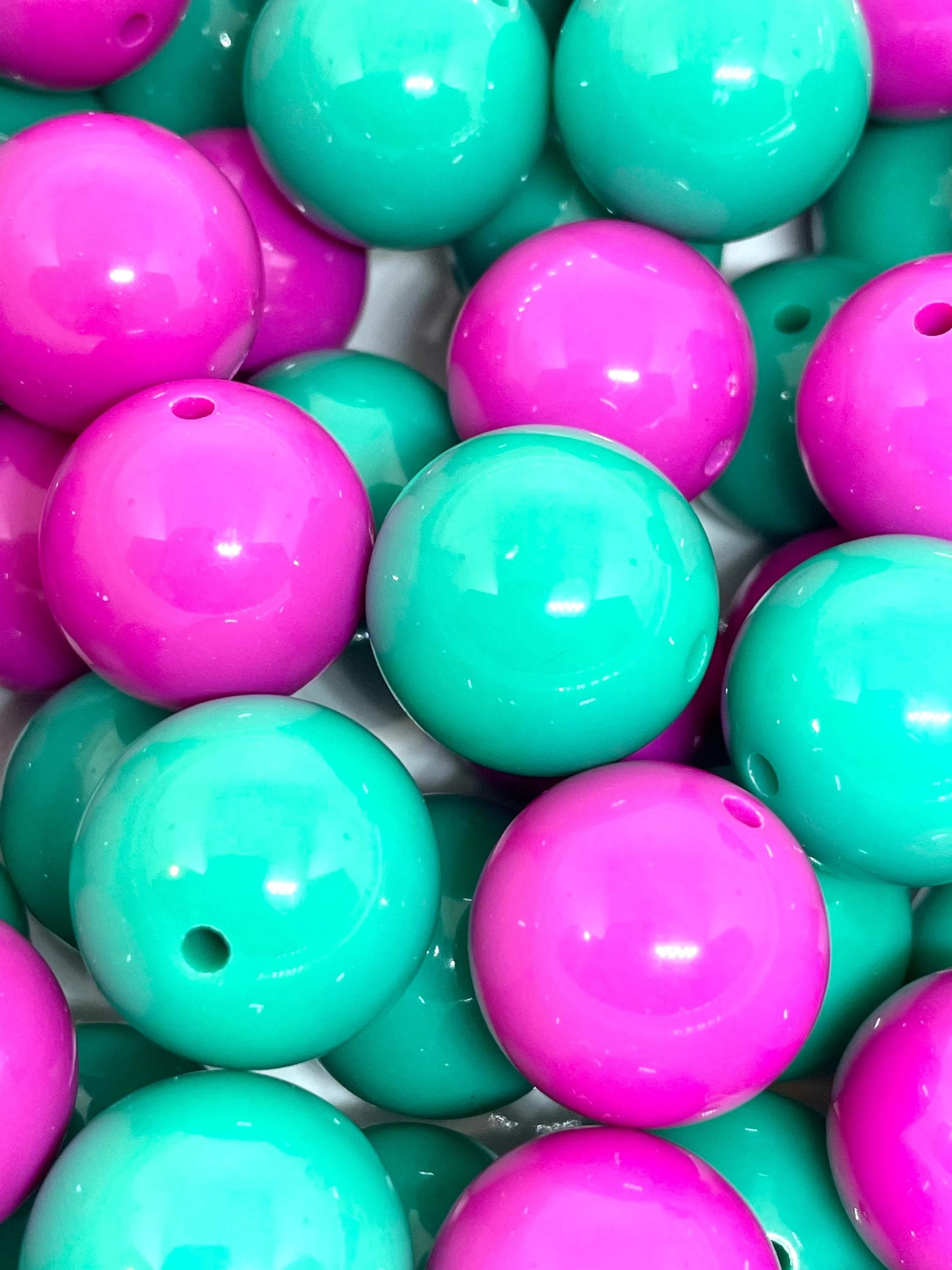 20mm Chunky Turquoise and Magenta Bead Mix