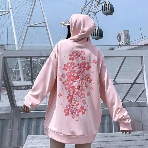 Anime Couple Hoodie Flowers Lovers