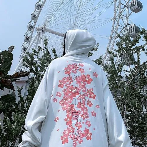 Anime Couple Hoodie Flowers Lovers