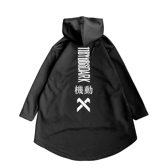 Autumn 2019 Men Harajuku Hip Hop Coats Male Jacket Oversize Long Hoodie Cotton Fashion Swag Coat And Jacket US Size