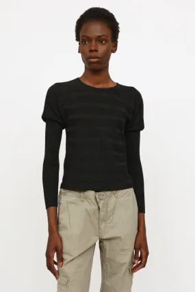 Black Stripe Knit Sweater