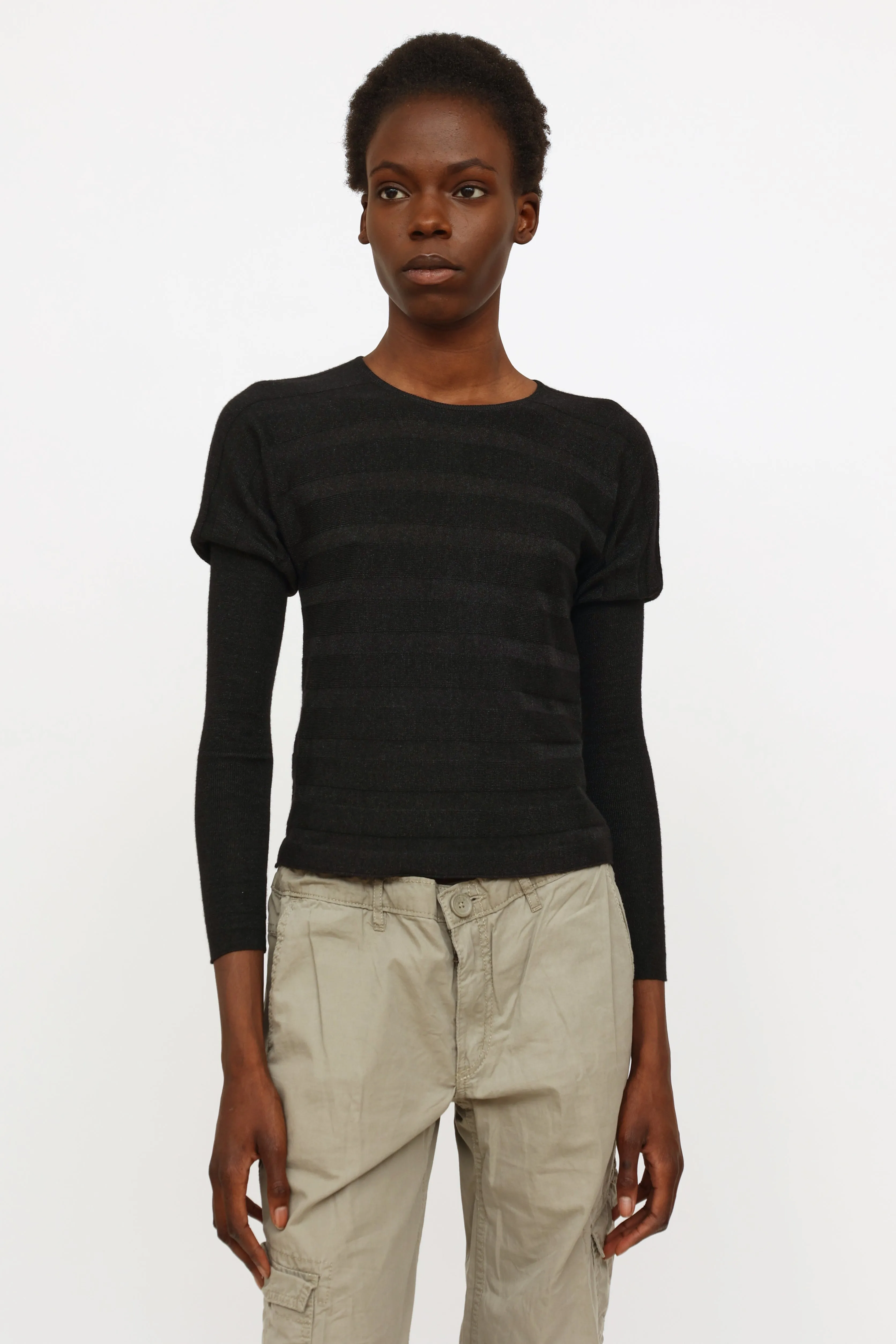 Black Stripe Knit Sweater