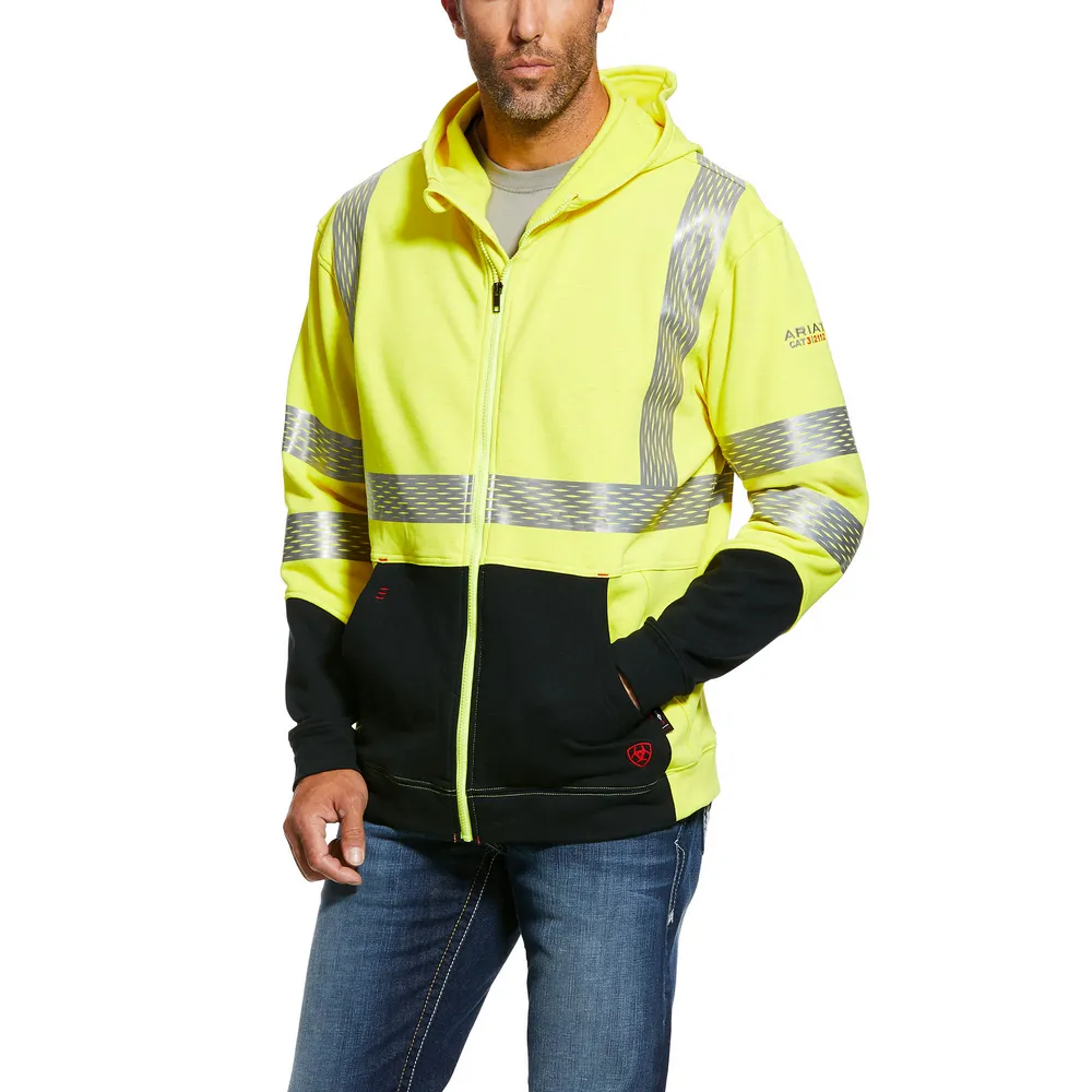 FR HI-VIS FULL ZIP HOODIE - 700-Yellow | Ariat 10027912