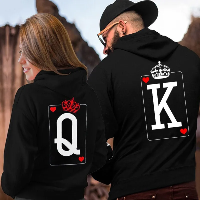 King and queen cards couple hoodies