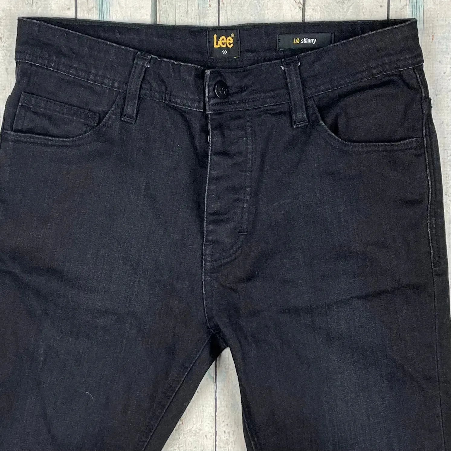 Lee Mens Black 'LO Skinny'  Stretch Jeans - Size 30