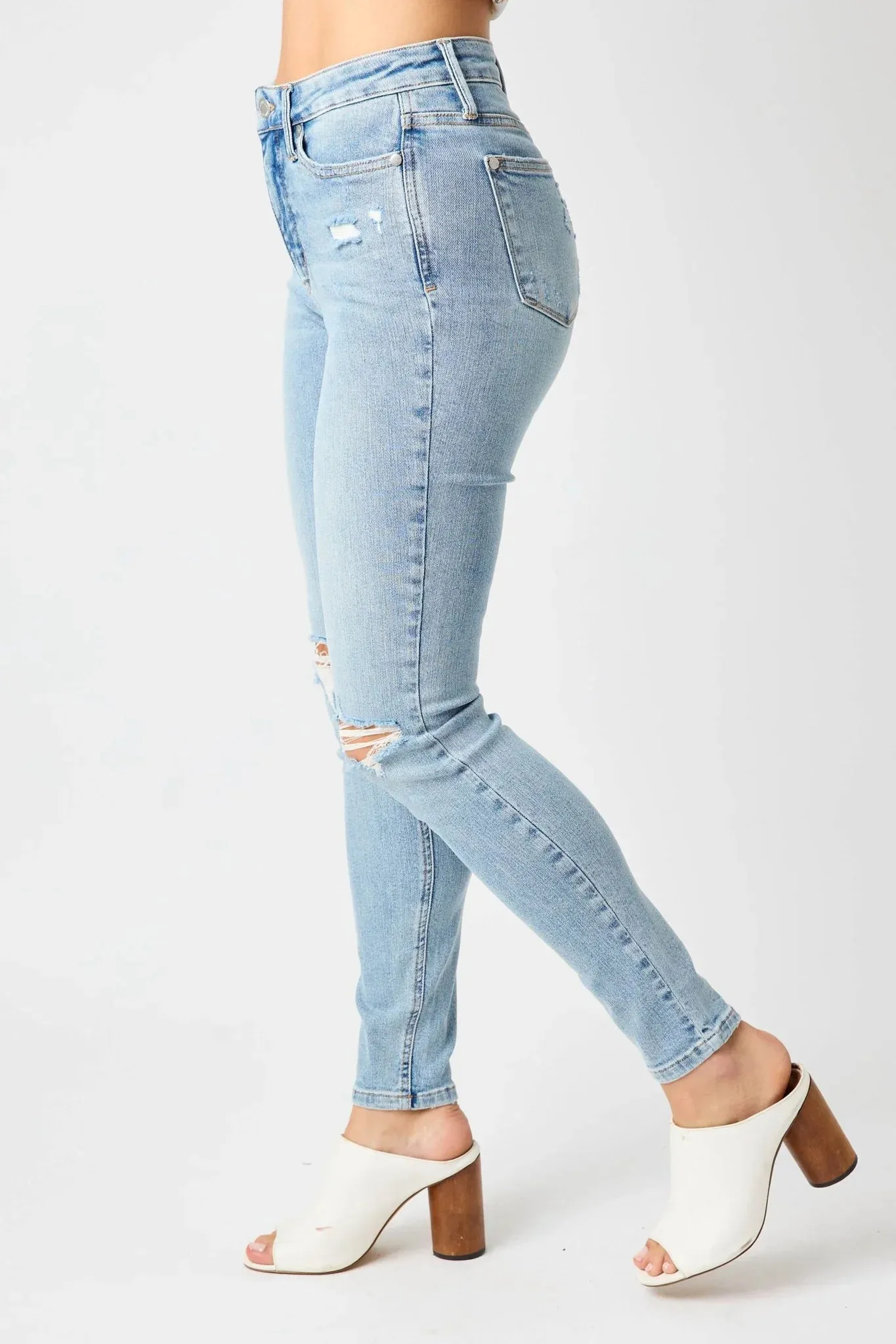 Mid Rise Tummy Control Destroy Skinny LT
