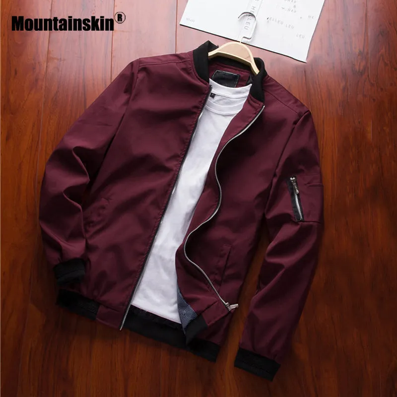 Mountainskin 2019 Mens Jackets Spring Autumn Casual Coats Bomber Jacket Slim Fashion Male Outwear Mens Brand Clothing 6XL SA585