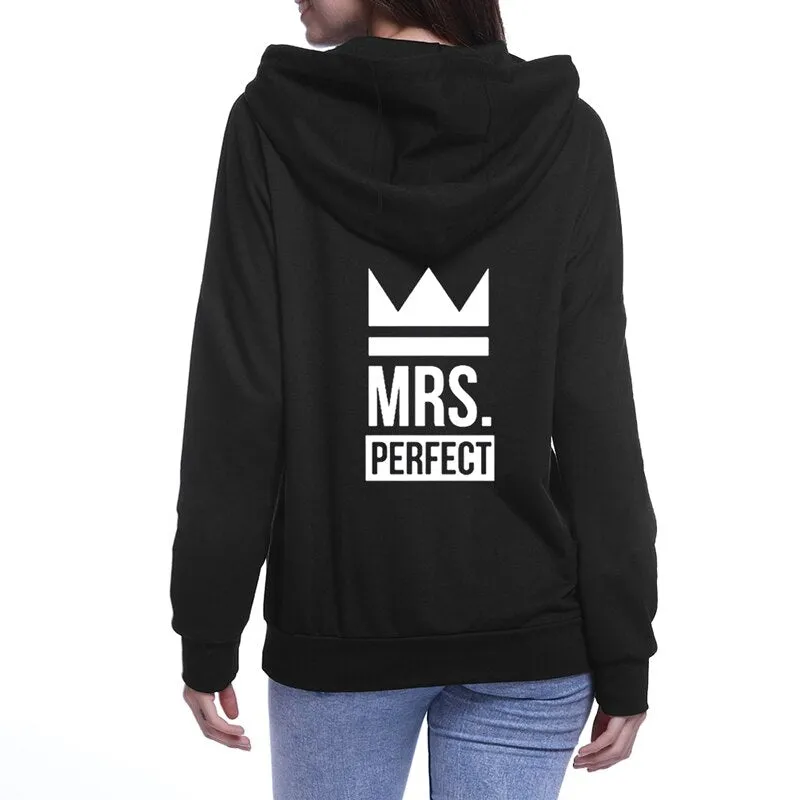 Mr and mrs perfect hoodies