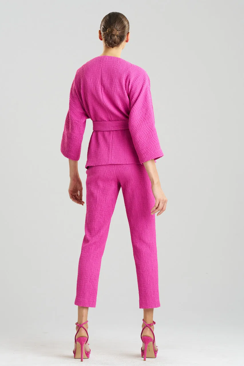 Textured Cotton Jacquard Belted Jacket