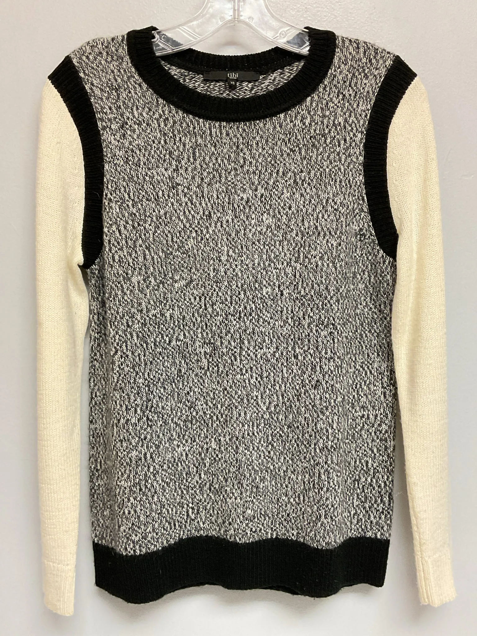 tibi New York Size 16 Black & Cream Acrylic & Wool Big Girls Sweaters & Vests