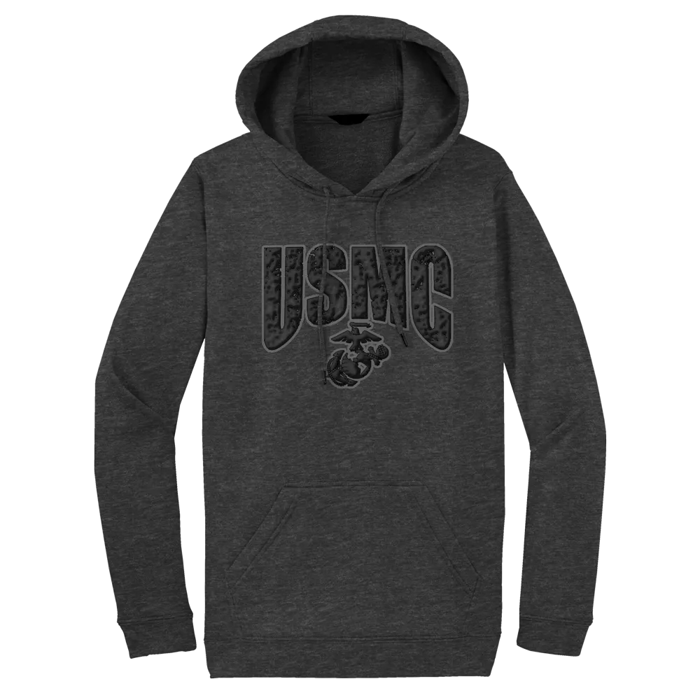USMC Puff Adult USMC Hoodie-Dark Heather