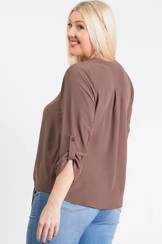 V-Neck Buttoned Shirt