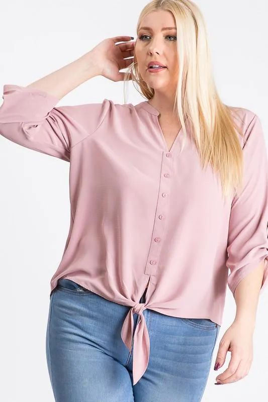 V-Neck Buttoned Shirt