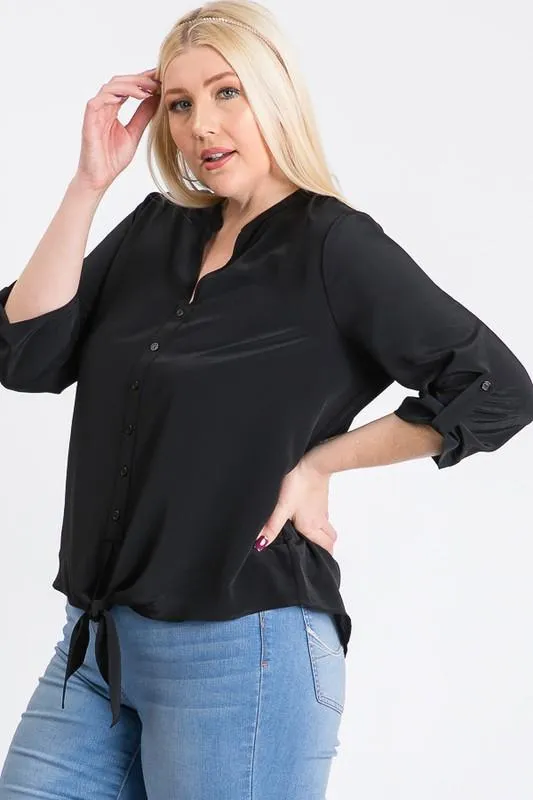 V-Neck Buttoned Shirt