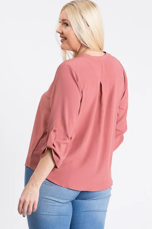 V-Neck Buttoned Shirt