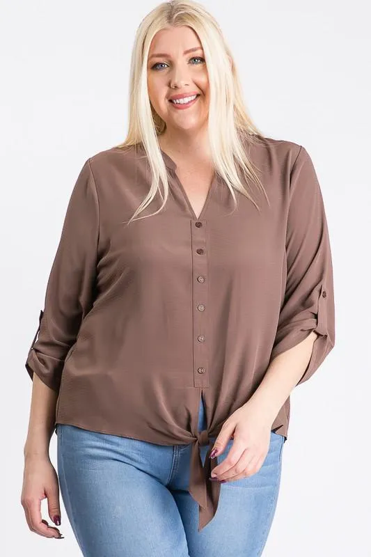 V-Neck Buttoned Shirt