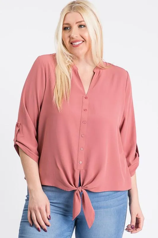 V-Neck Buttoned Shirt
