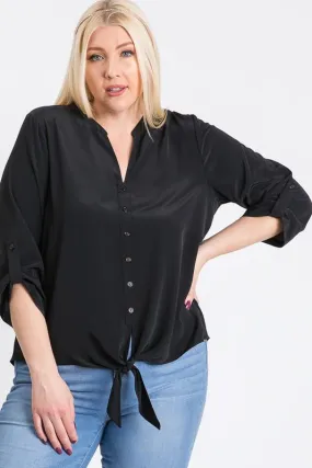 V-Neck Buttoned Shirt