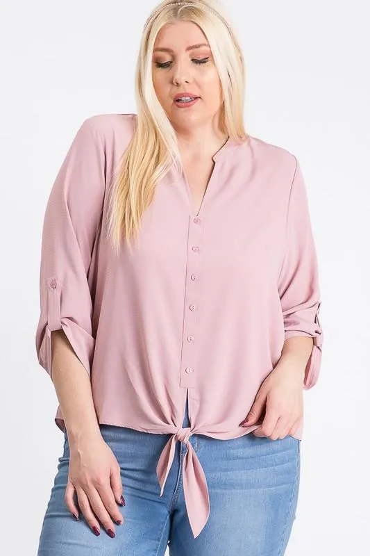 V-Neck Buttoned Shirt