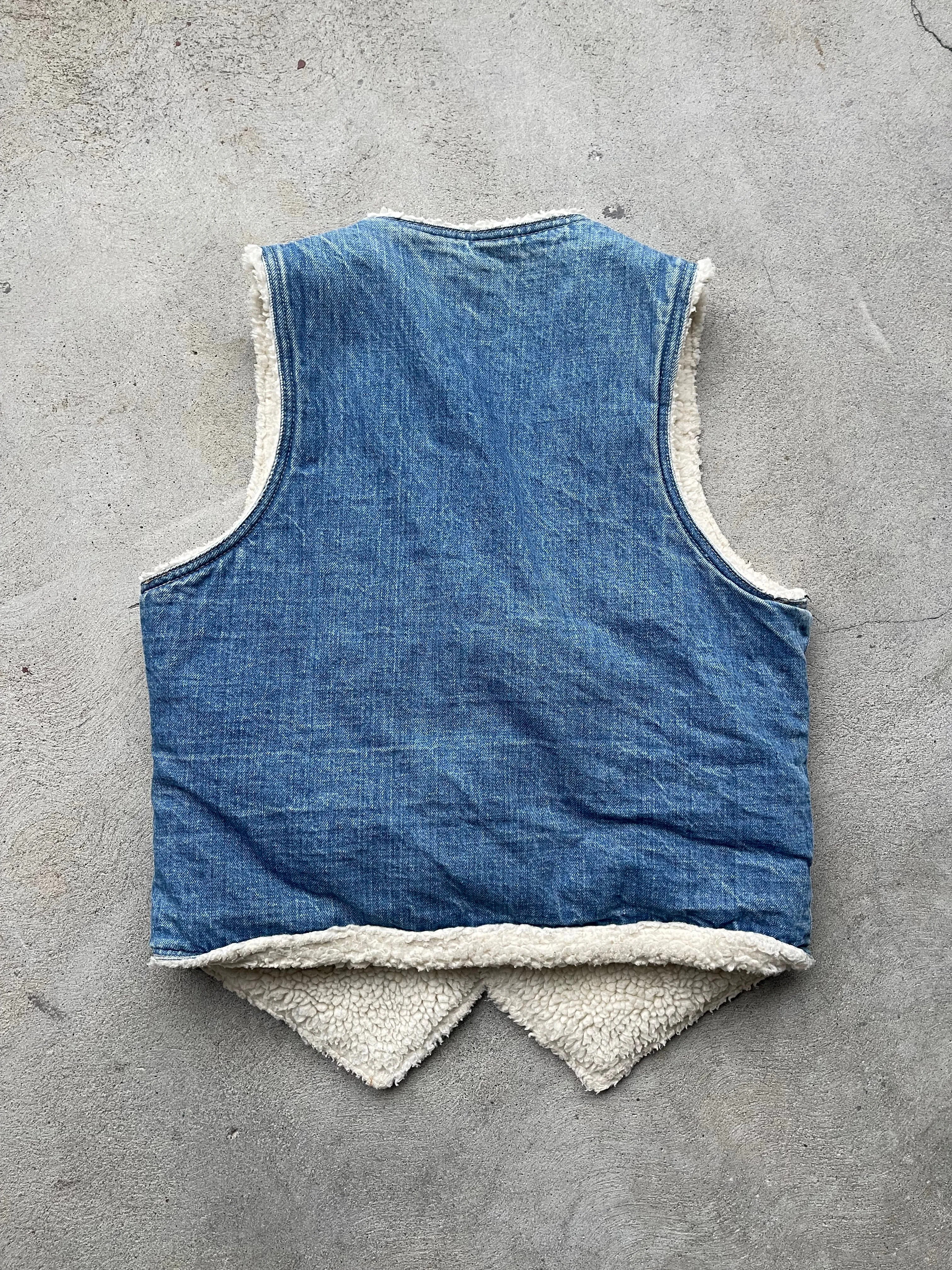 Vintage Levis Sherpa Lined Vest BLUE WASH ( S/M )
